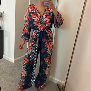 Floral Kimono Jumpsuit